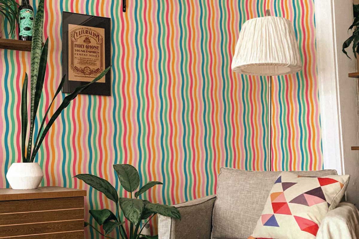 Brighten Up Your Interior With These Colorful Designs. Fancy Walls bold, stylish and colorful peel and stick or non-pasted wallpapers for walls