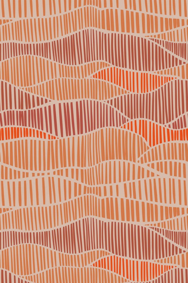Copper Line Art self-adhesive wallpaper design by Fancy Walls