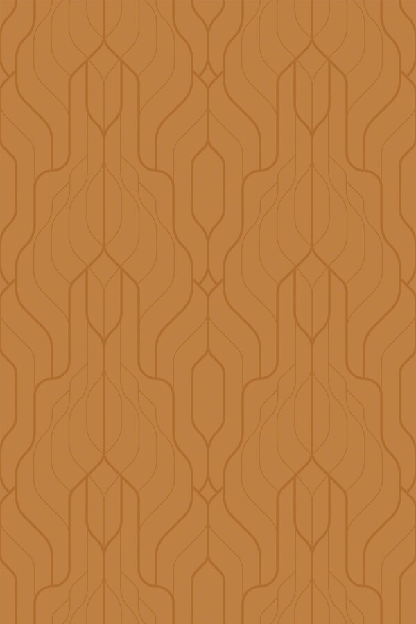 Copper Color Art Deco peel and stick wallpaper by Fancy Walls