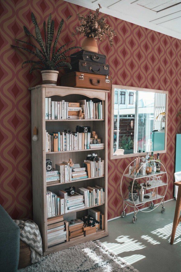 Traditional wallpaper with copper retro flair by Fancy Walls