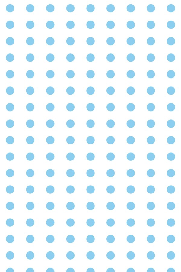 Fancy Walls peel and stick wallpaper with playful blue polka dots on white background