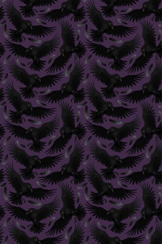 Fancy Walls removable wallpaper with victorian black bird silhouette design