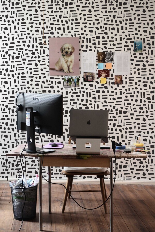 Fancy Walls self-adhesive wallpaper in bold abstract monochrome design