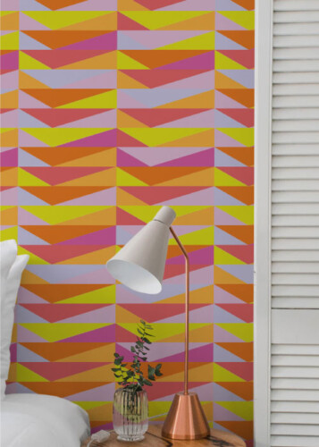 colorful triangles fancy walls bright peel and stick wallpaper