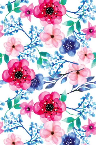 Fancy Walls peel and stick wallpaper with colorful watercolor flower pattern