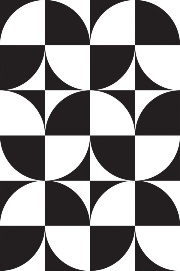 Fancy Walls removable wallpaper with modern black and white geometric pattern.