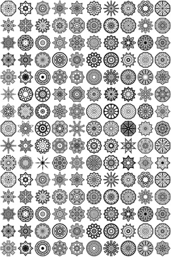 Fancy Walls removable wallpaper with ornamental black and white mandala motifs