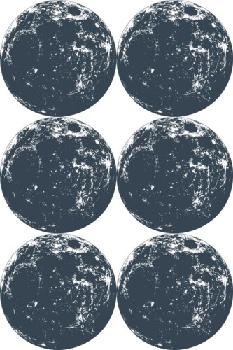 Fancy Walls traditional wallpaper featuring aesthetic seamless full moon design in gray.
