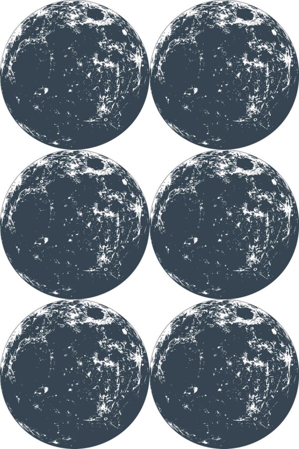 Fancy Walls traditional wallpaper featuring aesthetic seamless full moon design in gray.