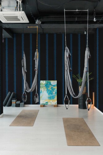 Fancy Walls removable wallpaper with inspirational workout message. Power Mode peel and stick or non-pasted motivation gym wallpaper for walls