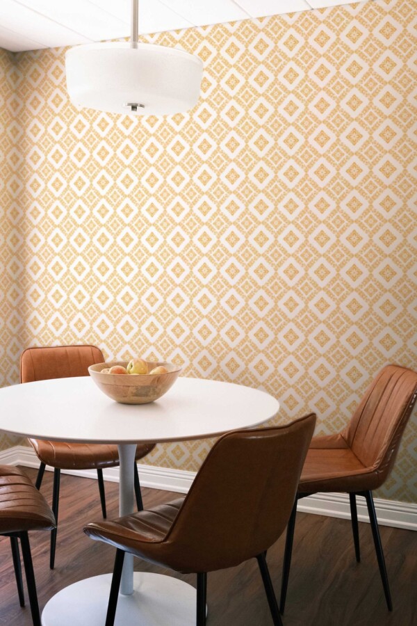 Orange damask Moroccan self-adhesive wallpaper by Fancy Walls