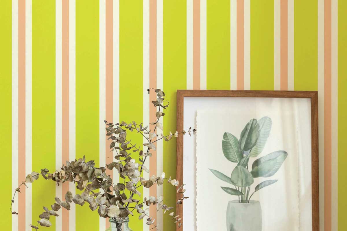 Embracing Retro Charm with Our Lush Green Wallpaper Collection. Fancy Walls peel and stick or non-pasted chartreuse wallpapers for walls