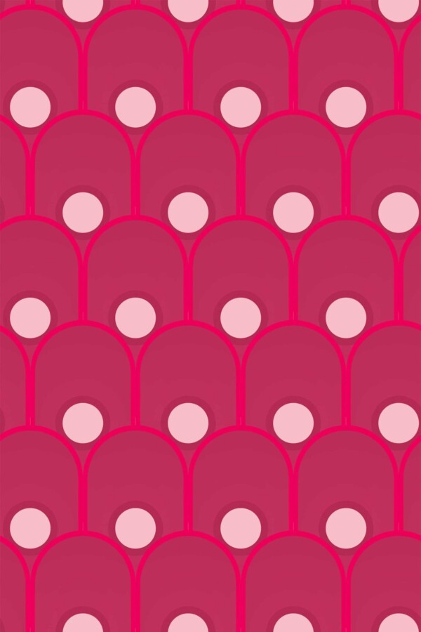 Fancy Walls peel and stick wallpaper in pink symmetry geometric style