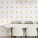 Orange fly motif self-adhesive wallpaper from Fancy Walls