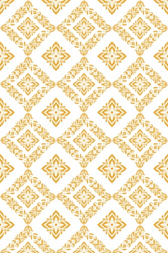 Fancy Walls peel and stick wallpaper with orange Moroccan print and white damask pattern