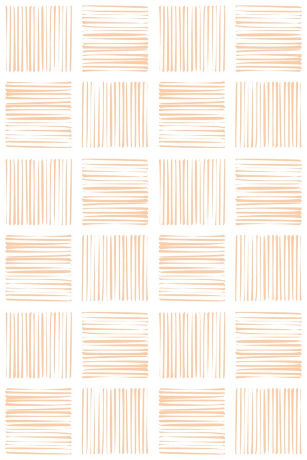 Fancy Walls peel and stick wallpaper in peach striped grid pattern