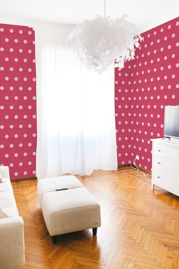 Fancy Walls removable wallpaper with bold pink symmetry layout