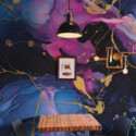 Abstract Colorful Marble wall mural ideal for living rooms, featuring vibrant tones with a royal aesthetic.