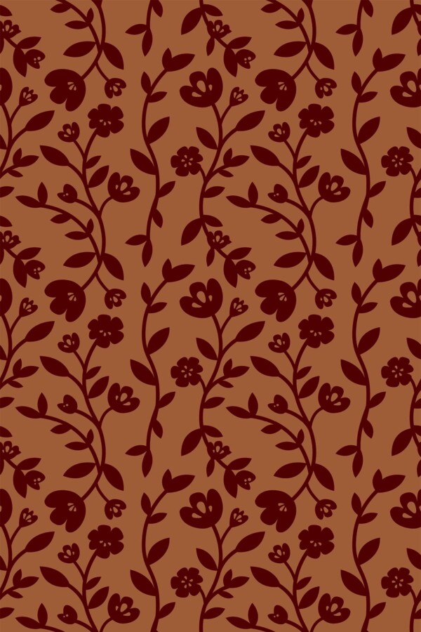 Copper and maroon peel and stick wallpaper by Fancy Walls
