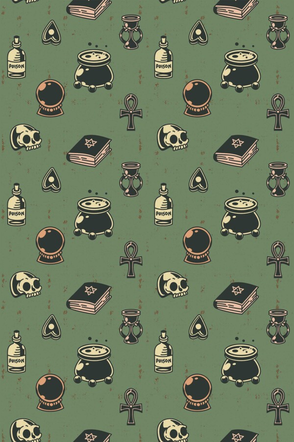 Fancy Walls removable wallpaper with witchy Halloween design