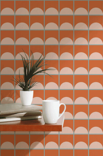 terracotta trending tiles on peel and stick wallpaper