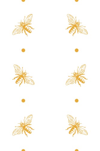 Whimsical orange bee removable wallpaper by Fancy Walls