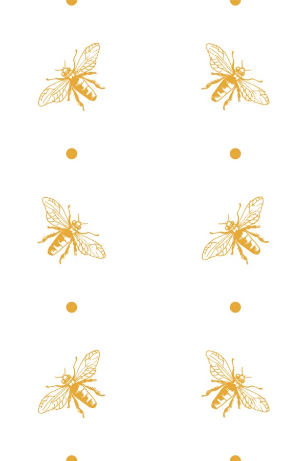 Whimsical orange bee removable wallpaper by Fancy Walls
