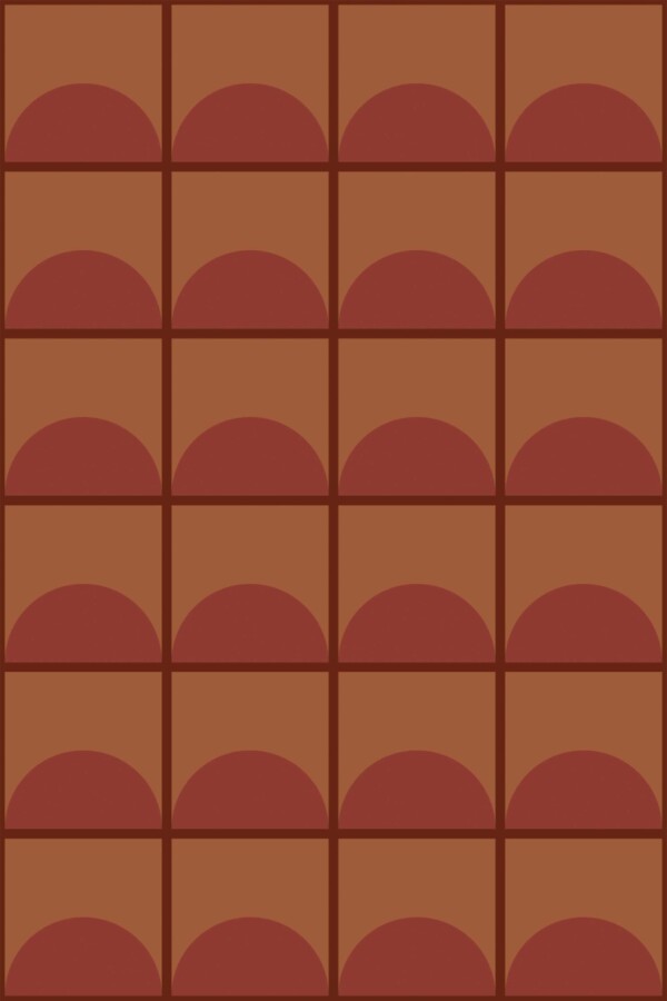 Vintage copper and maroon removable wallpaper by Fancy Walls
