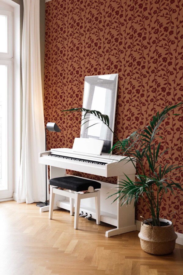 Warm floral pattern removable wallpaper by Fancy Walls