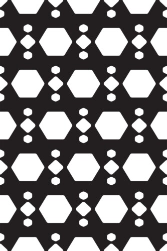 Fancy Walls removable wallpaper with bold monochrome geometric pattern.