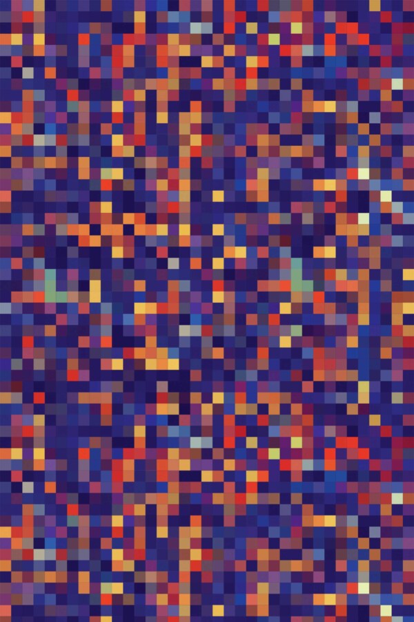 Fancy Walls traditional wallpaper featuring bold purple pixel design.