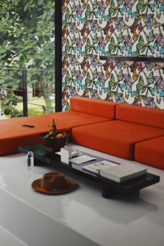 Fancy Walls removable wallpaper with vibrant colorful butterfly design. Bold Butterflies peel and stick or non-pasted PVC-free and eco friendly bold colorful wallpaper