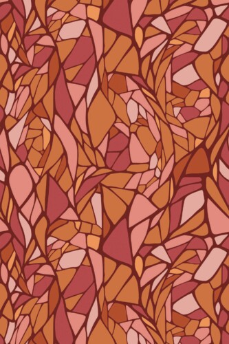 Fancy Walls removable wallpaper with copper and dusty rose mosaic pattern.