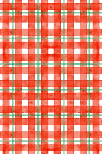Fancy Walls self-adhesive wallpaper with warm red plaid pattern adding holiday energy to your space.