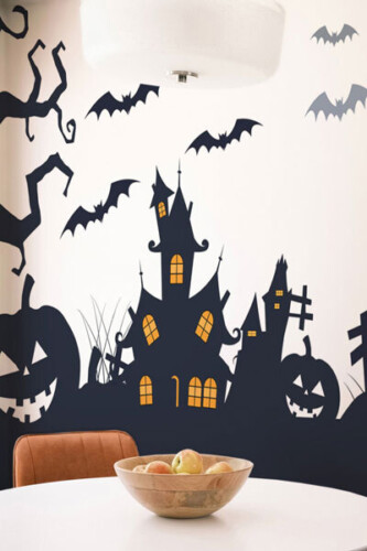 Spooky halloween wall murals. Fancy Walls peel and stick or non-pasted removable PVC-free and eco-friendly seasonal wallpaper murals