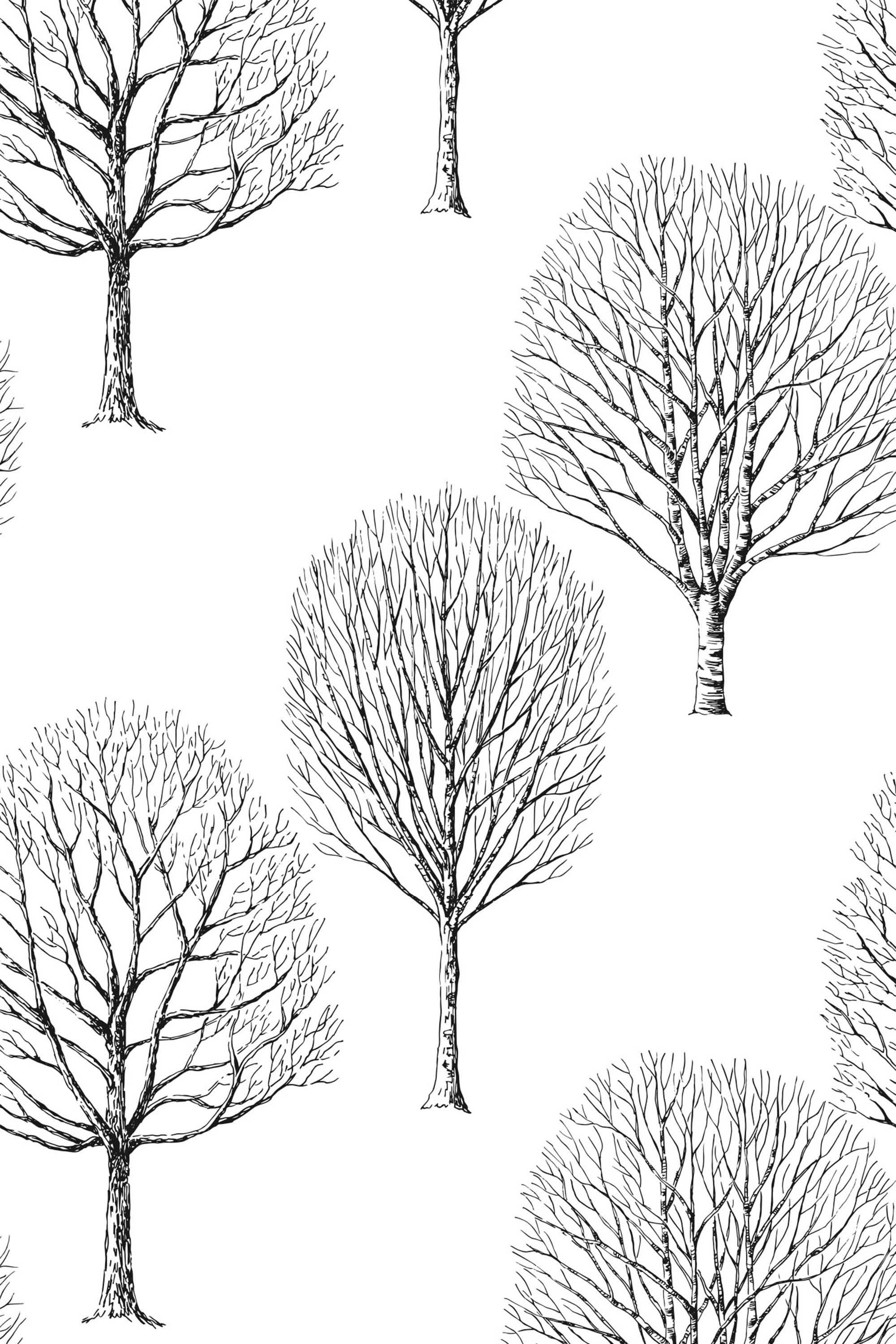 Fancy Walls removable wallpaper showcasing Scandinavian birch forest design ideal for calm natural home decor.