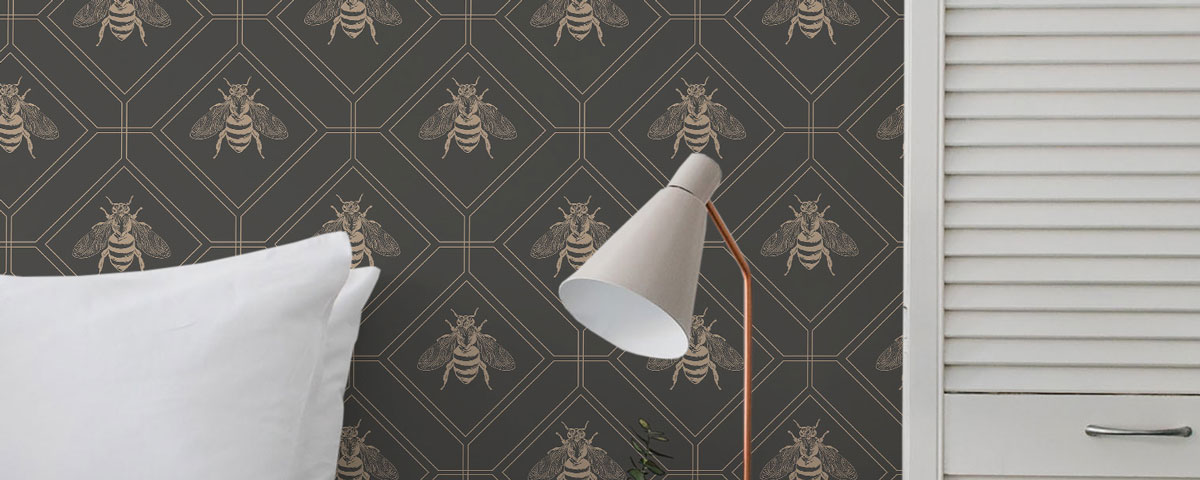 brown non-pasted traditional art deco wallpaper