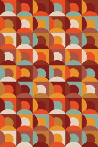 Fancy Walls traditional wallpaper inspired by retro copper tones and shapes.