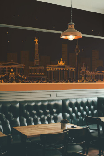 Fancy Walls architectural Berlin outline wall mural printing with night city details