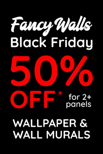 black friday peel and stick wallpaper and wall mural deal - save 50 percent