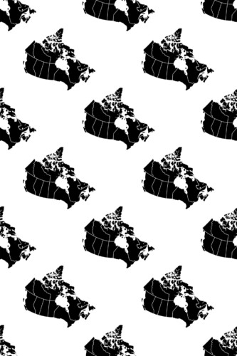 Fancy Walls self-adhesive wallpaper with a modern monochrome Canada map design.