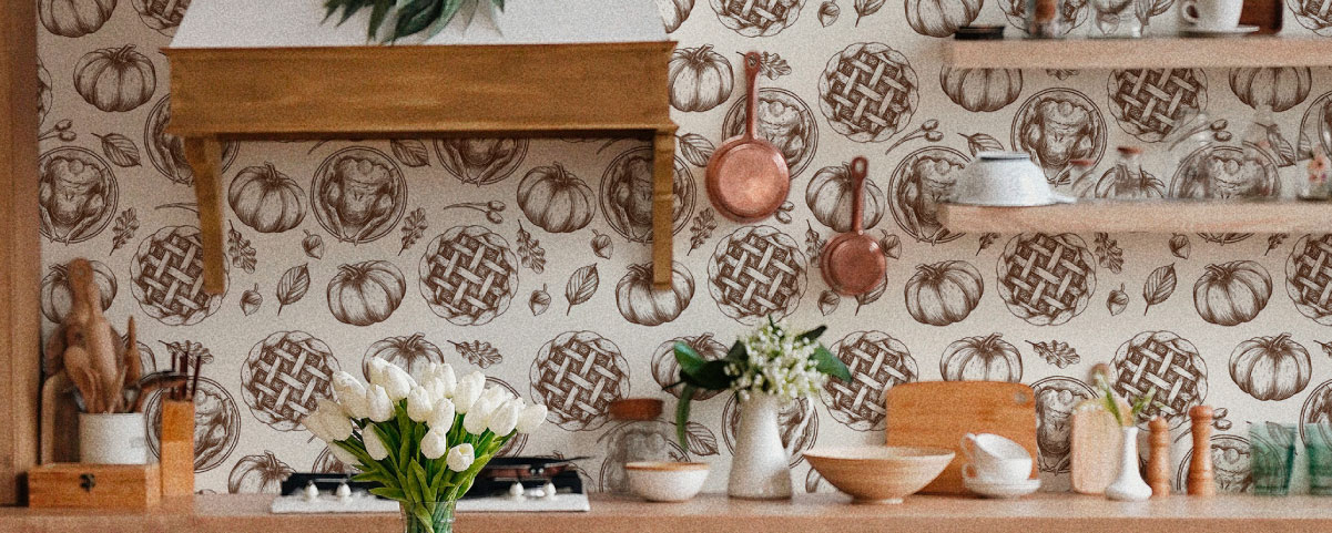 fancy walls thanksgiving peel and stick wallpaper