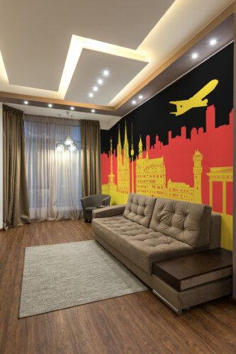 Fancy Walls German Colors Landmarks wall mural showing stylized German landmarks in flag colors.