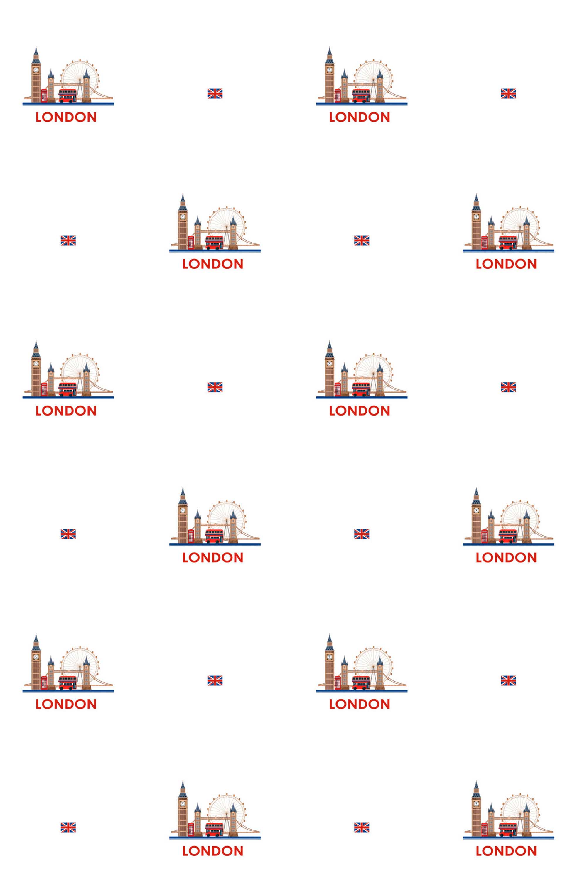 Fancy Walls self-adhesive wallpaper showcasing clean white London skyline illustrations.