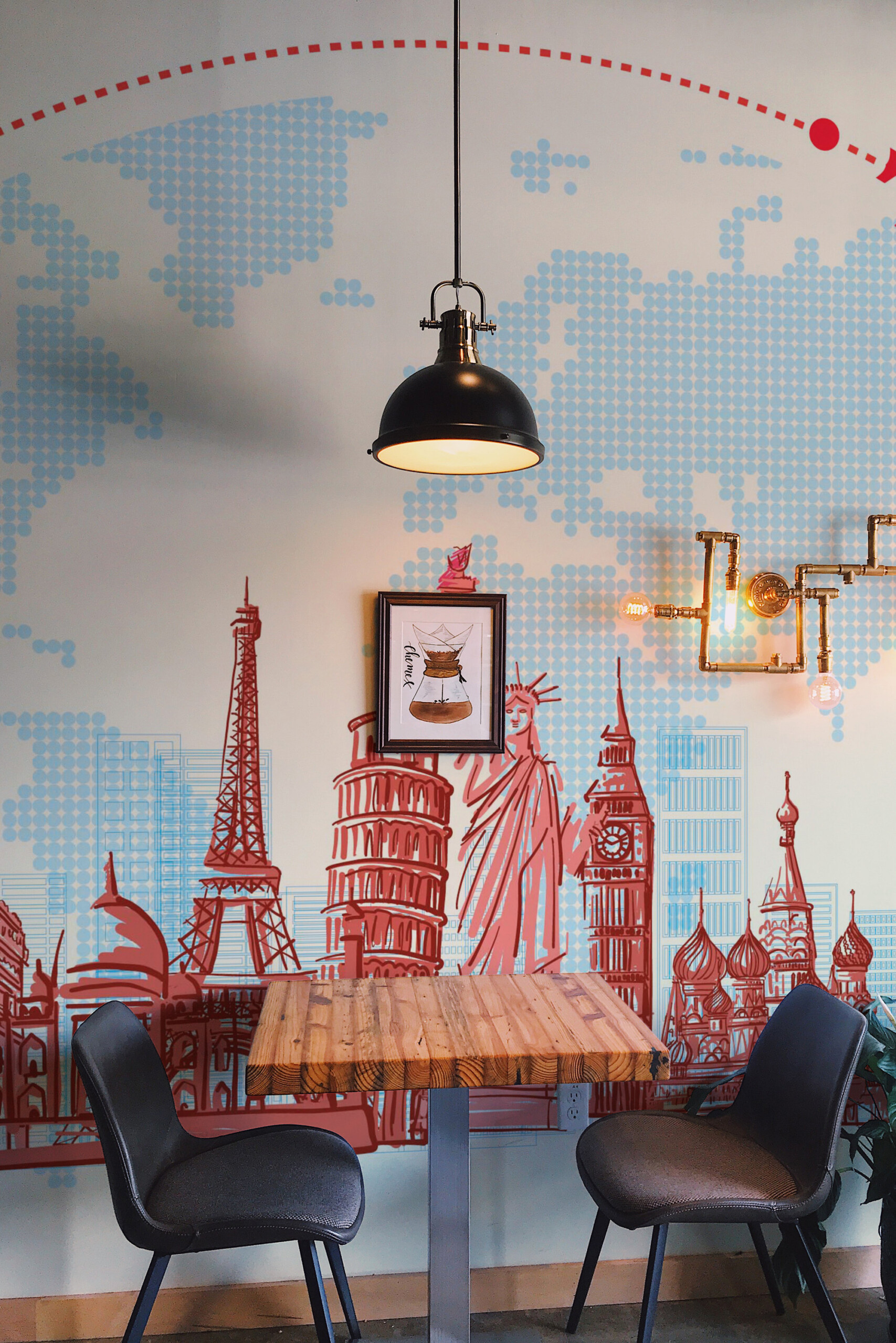 Fancy Walls Multicultural Travel Landmarks wall mural showcasing famous landmarks like Eiffel Tower and Statue of Liberty.