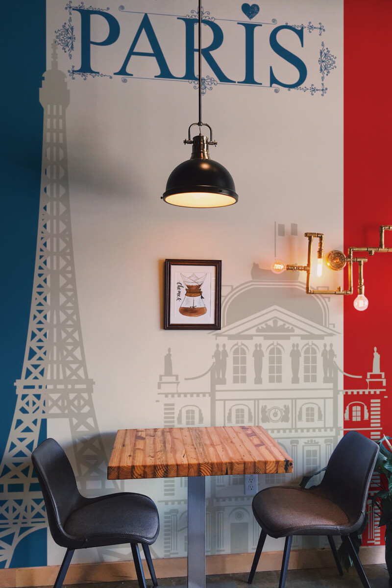 Vintage Paris Elegance wall mural peel and stick design by Fancy Walls for elegant living room décor.