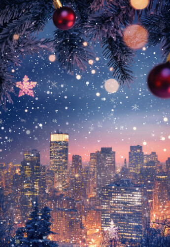 Christmas Cityscape premium canvas print