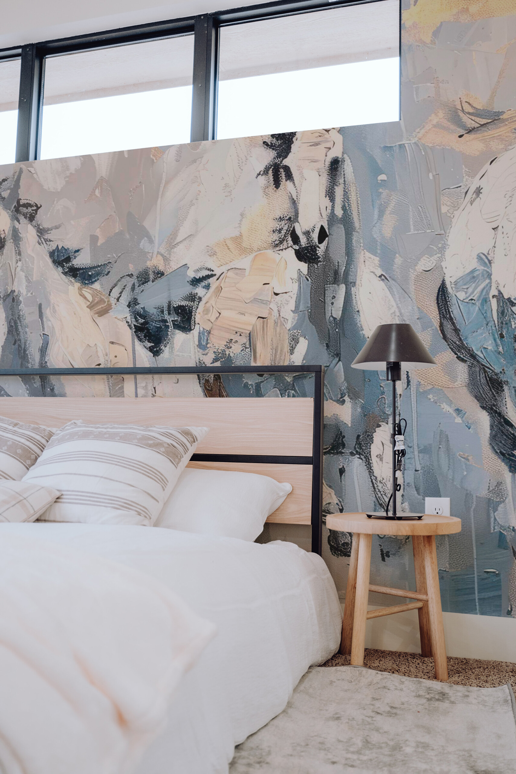 Abstract Horse Elegance wall mural peel and stick design by Fancy Walls highlighting graceful horse motion in soft tones.