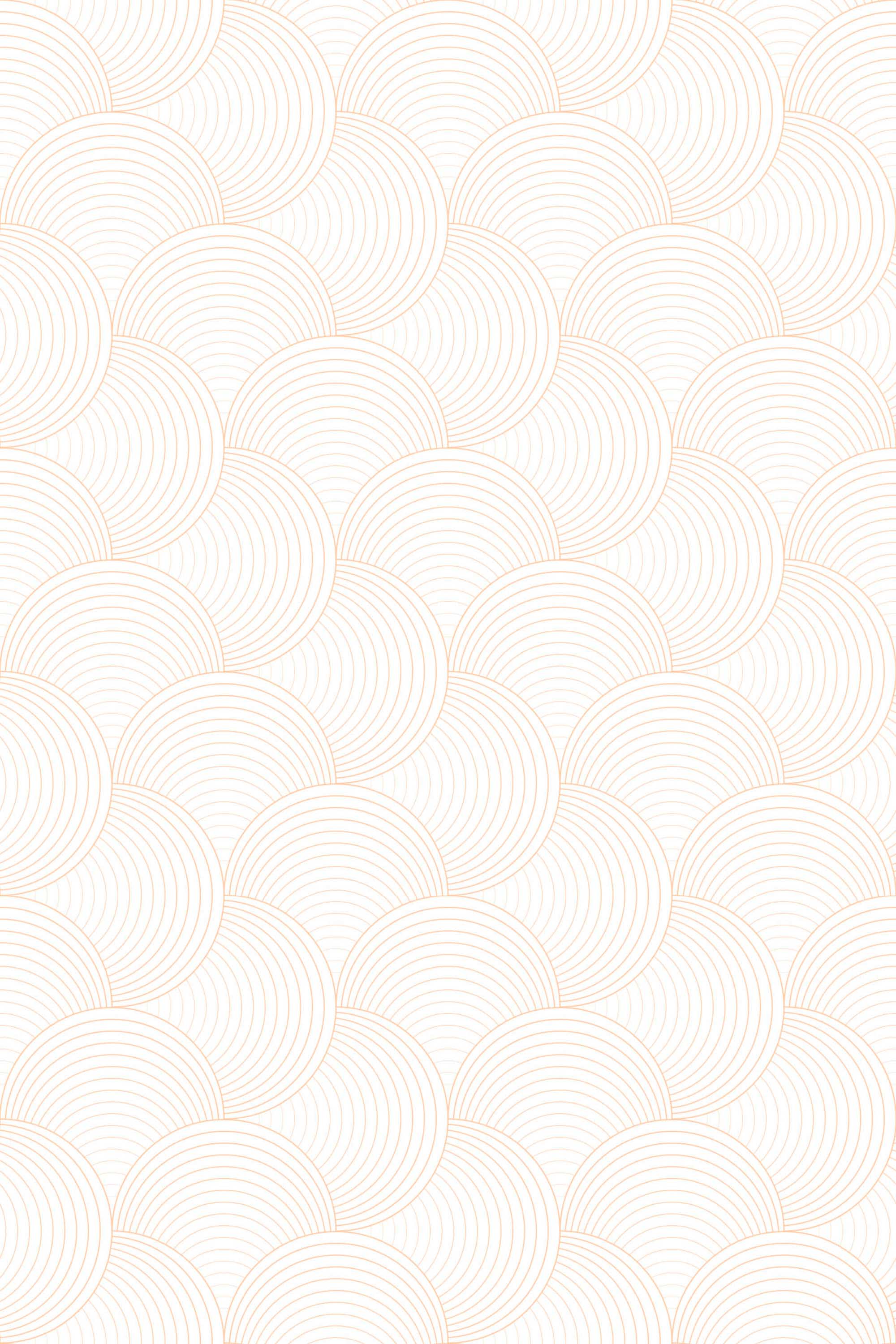 Fancy Walls removable wallpaper with peach-toned Art Deco arches creating a refined geometric nursery pattern.