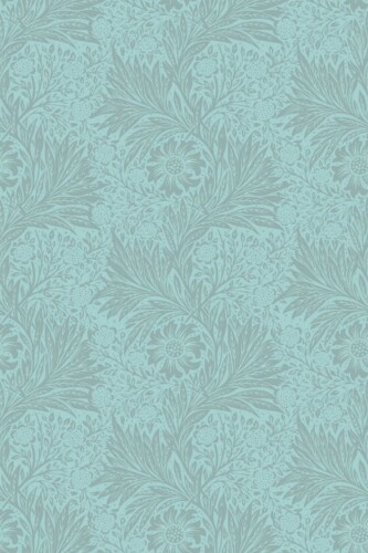 Fancy Walls self-adhesive wallpaper featuring elegant floral design in soft blue with vintage botanical detailing.